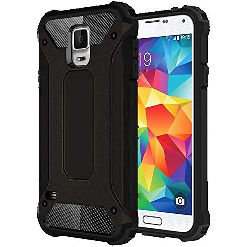 Vultic [Armor Schutzhülle für Samsung Galaxy S5 / S5 Neo, strapazierfähig, 4 Ecken, stoßfest, Schwarz von Vultic