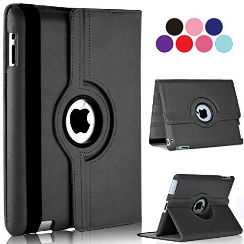 Vultic [Drehbar] Schutzhülle für iPad Air (2013), 360 Grad Standfunktion [Auto Sleep/Wake] Folio Leder Smart Cover (Schwarz) von Vultic