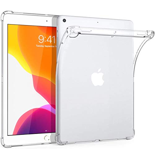 Vultic Schutzhülle für iPad Air 1/2 – passend TPU Stoßdämpfung [verstärkte Ecken] [kristallklare Abdeckung] transparente Rückschutzhülle Apple (2013) und 2 (2014) (transparenter Stoßdämpfer) von Vultic