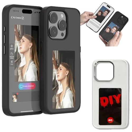 Vulvv Phone Case, Smart Screen Phone Case, Long-Lasting Imaging Display Photos, 2024 New Smart NFC Phone Case Smart Screen Phone Case for iPhone12/13/14/15/Pro/Pro Max (Black, 13 Pro) von Vulvv