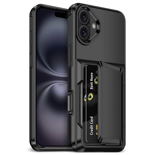 Vunake für iPhone 16 Hülle mit Kartenhalter Wallet Max 5 Karten für hülle iPhone 16 Heavy Duty Hard PC TPU Silikon Schutzhülle Stoßfest Schutzhülle für handyhülle iPhone 16 Schwarz Vunake für iPhone 16 Hülle mit Kartenhalter Wallet Max 5 Karten für hülle iPhone 16 Heavy Duty Hard PC TPU Silikon Schutzhülle Stoßfest Schutzhülle für handyhülle iPhone 16 Schwarz von Vunake