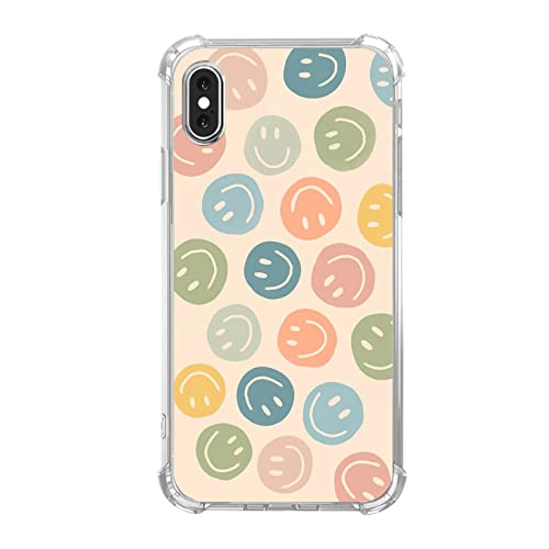 Vusbvelnot Niedliche bunte Smile Face Hülle kompatibel mit iPhone Xs und iPhone X, Happy Face Hülle für iPhone Xs und iPhone X für Teenager, Männer und Frauen, coole TPU-Stoßfänger-Handyhülle Vusbvelnot Niedliche bunte Smile Face Hülle kompatibel mit iPhone Xs und iPhone X, Happy Face Hülle für iPhone Xs und iPhone X für Teenager, Männer und Frauen, coole TPU-Stoßfänger-Handyhülle von Vusbvelnot