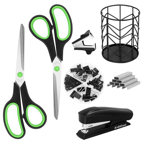 Vutyvve Büroartikel-Set, Schreibtisch-Accessoires-Set, Produkte umfassen Schere, Hefter, Heftklammern, Nagler, Stifthalter, Büroklammern, Reißzwecken, Loseblattordner Vutyvve Büroartikel-Set, Schreibtisch-Accessoires-Set, Produkte umfassen Schere, Hefter, Heftklammern, Nagler, Stifthalter, Büroklammern, Reißzwecken, Loseblattordner von Vutyvve