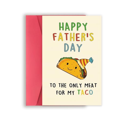 VvOoOvV Lovely Taco Vatertagskarte für Vater, lustiges Vatertagsgeschenk für Ehemann von der Frau, romantische Vatertagskarte, Happy Father's Day To The Only Meat for My Taco von VvOoOvV