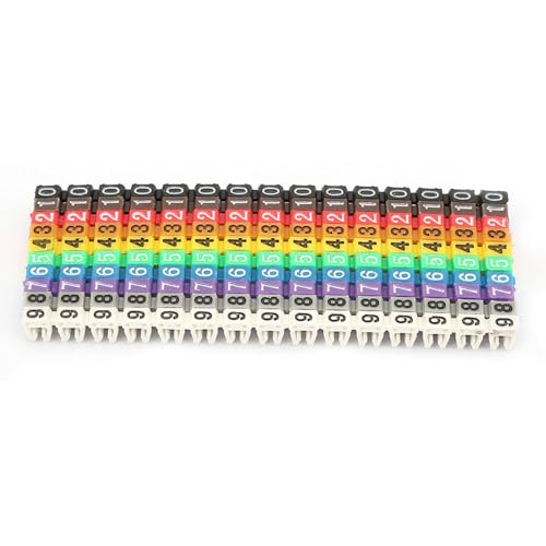 Vvikizy 0 9 Codierte Clips auf Saitendrahtmarkierungen, C -Form Digitale Nummernraht -Etikettrohr, Farbenfrohe Kabelnummerierungsmarkierungsrohr, Zum Markieren der (100pcs KCM-2.5mm 2,5 von Vvikizy