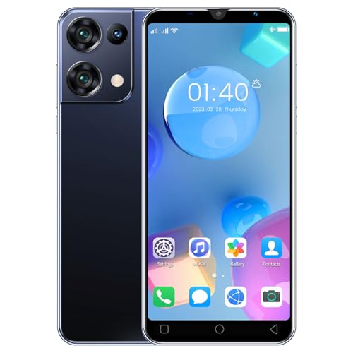 VwWv Günstige Handys, Smartphone Dual SIM 3G/2G 5,0 Zoll, Quad Core, 16 GB ROM, Android 9.0, Dual-Kamera, GPS/WLAN/Bluetooth/Face Unlock (Reno8pro-Black) von VwWv