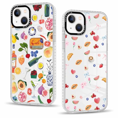 Vxinvnoi 2 Stück Handyhülle für iPhone 13 / iPhone 14 Hülle 6,1'', Aesthetic Obst Muster Design Weiche TPU Ultra Dünn Schwarz Silikon Schutzhülle Kratzfeste Stoßfest Bumper Case für Mädchen Vxinvnoi 2 Stück Handyhülle für iPhone 13 / iPhone 14 Hülle 6,1'', Aesthetic Obst Muster Design Weiche TPU Ultra Dünn Schwarz Silikon Schutzhülle Kratzfeste Stoßfest Bumper Case für Mädchen von Vxinvnoi