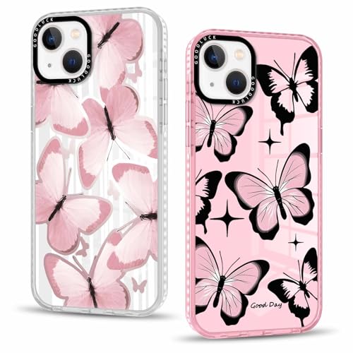 Vxinvnoi 2 Stück Handyhülle für iPhone 13 mini Hülle 5,4'', Aesthetic Schmetterling Muster Design Weiche TPU Ultra Dünn Transparent Silikon Schutzhülle Kratzfeste Stoßfest Bumper Case für Mädchen, 03 Vxinvnoi 2 Stück Handyhülle für iPhone 13 mini Hülle 5,4'', Aesthetic Schmetterling Muster Design Weiche TPU Ultra Dünn Transparent Silikon Schutzhülle Kratzfeste Stoßfest Bumper Case für Mädchen, 03 von Vxinvnoi