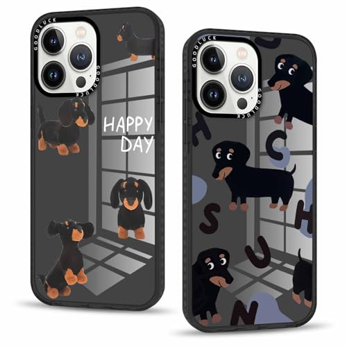 Vxinvnoi 2 Stück Handyhülle für iPhone 14 Pro Hülle 6,1'', Aesthetic Hund Muster Design Weiche TPU Ultra Dünn Transparent Schwarz Silikon Schutzhülle Kratzfeste Stoßfest Bumper Case für Mädchen, 01 Vxinvnoi 2 Stück Handyhülle für iPhone 14 Pro Hülle 6,1'', Aesthetic Hund Muster Design Weiche TPU Ultra Dünn Transparent Schwarz Silikon Schutzhülle Kratzfeste Stoßfest Bumper Case für Mädchen, 01 von Vxinvnoi