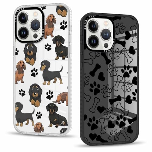 Vxinvnoi 2 Stück Handyhülle für iPhone 14 Pro Hülle 6,1'', Aesthetic Hund Muster Design Weiche TPU Ultra Dünn Transparent Schwarz Silikon Schutzhülle Kratzfeste Stoßfest Bumper Case für Mädchen, 02 Vxinvnoi 2 Stück Handyhülle für iPhone 14 Pro Hülle 6,1'', Aesthetic Hund Muster Design Weiche TPU Ultra Dünn Transparent Schwarz Silikon Schutzhülle Kratzfeste Stoßfest Bumper Case für Mädchen, 02 von Vxinvnoi