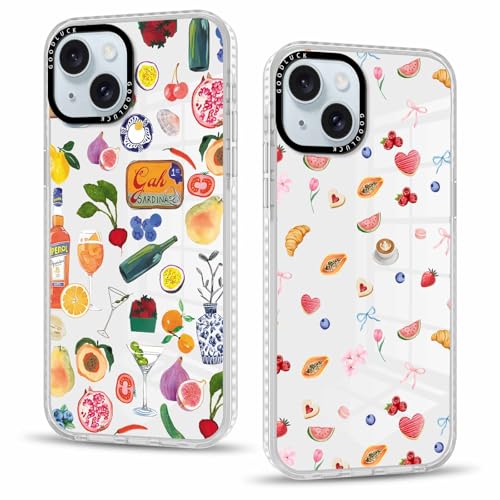 Vxinvnoi 2 Stück Handyhülle für iPhone 15 Hülle 6,1'', Aesthetic Obst Muster Design Weiche TPU Ultra Dünn Schwarz Silikon Schutzhülle Kratzfeste Stoßfest Bumper Case für Mädchen Vxinvnoi 2 Stück Handyhülle für iPhone 15 Hülle 6,1'', Aesthetic Obst Muster Design Weiche TPU Ultra Dünn Schwarz Silikon Schutzhülle Kratzfeste Stoßfest Bumper Case für Mädchen von Vxinvnoi