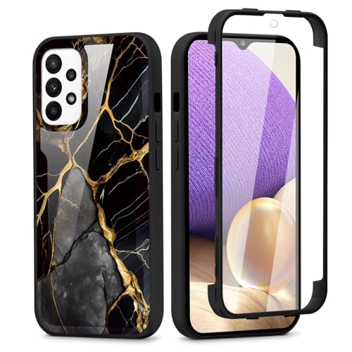 Vxinvnoi 360 Grad Hülle für Samsung Galaxy A32（5G） 6.5", Handyhülle mit Eingebautem Displayschutz Con Aesthetic Muster Design TPU Front Und Rückenschutz Schutzhülle Bumper Fullbody Cover, 14 von Vxinvnoi