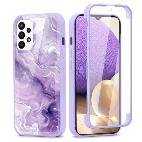 Vxinvnoi 360 Grad Hülle für Samsung Galaxy A32（5G） 6.5", Handyhülle mit Eingebautem Displayschutz Con Aesthetic Muster Design TPU Front Und Rückenschutz Schutzhülle Bumper Fullbody Cover, 20 von Vxinvnoi