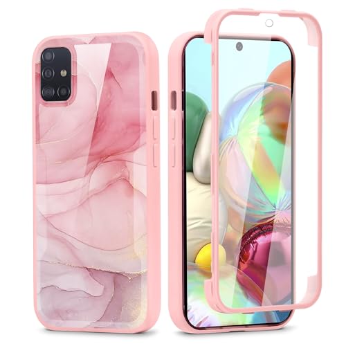Vxinvnoi 360 Grad Hülle für Samsung Galaxy A71（4G） 6.7", Handyhülle mit Eingebautem Displayschutz Con Aesthetic Muster Design TPU Front Und Rückenschutz Schutzhülle Bumper Fullbody Cover, 07 von Vxinvnoi