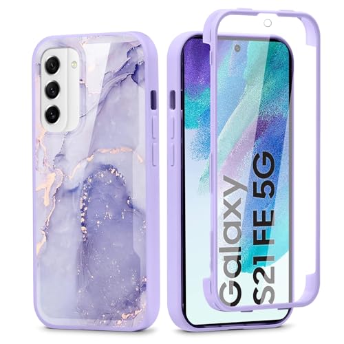 Vxinvnoi 360 Grad Hülle für Samsung Galaxy S21 FE（5G） 6.4", Handyhülle mit Eingebautem Displayschutz Con Aesthetic Muster Design TPU Front Und Rückenschutz Schutzhülle Bumper Fullbody Cover, 24 von Vxinvnoi