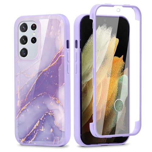 Vxinvnoi 360 Grad Hülle für Samsung Galaxy S21 Ultra（5G） 6.8", Handyhülle mit Eingebautem Displayschutz Con Aesthetic Muster Design TPU Front Und Rückenschutz Schutzhülle Bumper Fullbody Cover, 22 von Vxinvnoi