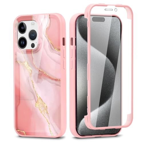 Vxinvnoi 360 Grad Hülle für iPhone 15 PRO 6.1", Handyhülle mit Eingebautem Displayschutz Con Aesthetic Muster Design TPU Durchsichtige Front Und Rückenschutz Schutzhülle Bumper Fullbody Cover, 01 Vxinvnoi 360 Grad Hülle für iPhone 15 PRO 6.1", Handyhülle mit Eingebautem Displayschutz Con Aesthetic Muster Design TPU Durchsichtige Front Und Rückenschutz Schutzhülle Bumper Fullbody Cover, 01 von Vxinvnoi