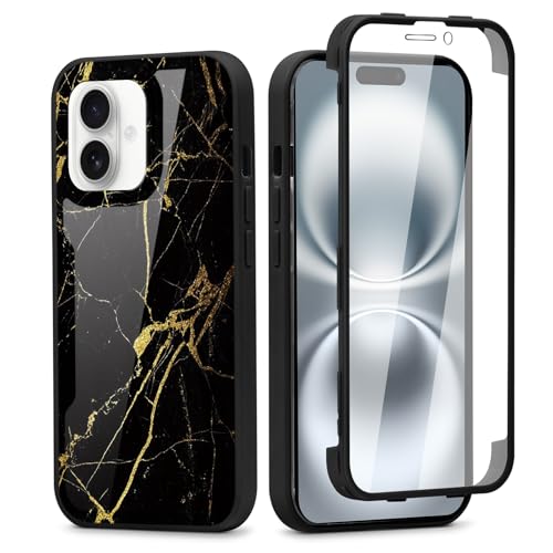 Vxinvnoi 360 Grad Hülle für iPhone 16 Plus 6.7", Handyhülle mit Eingebautem Displayschutz Con Aesthetic Muster Design TPU Durchsichtige Front Und Rückenschutz Schutzhülle Bumper Fullbody Cover, 11 von Vxinvnoi
