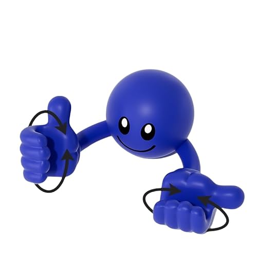 Vyloky Drehbarer Handyhalter mit Smiley-Design - 8 Farben, Universell für Smartphone/Tablet bis 10 Zoll, PVC, 360° Rotierbar (100x95x49mm) (Blau) von Vyloky