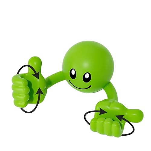Vyloky Drehbarer Handyhalter mit Smiley-Design - 8 Farben, Universell für Smartphone/Tablet bis 10 Zoll, PVC, 360° Rotierbar (100x95x49mm) (Grün) von Vyloky