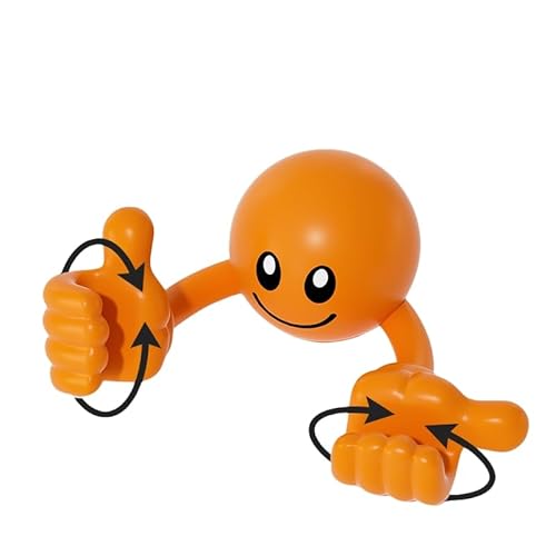 Vyloky Drehbarer Handyhalter mit Smiley-Design - 8 Farben, Universell für Smartphone/Tablet bis 10 Zoll, PVC, 360° Rotierbar (100x95x49mm) (Orange) von Vyloky