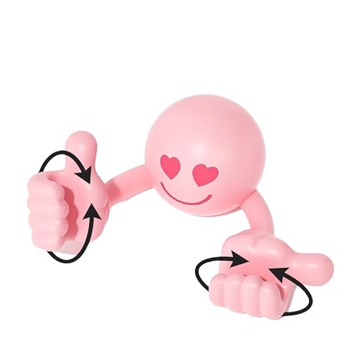 Vyloky Drehbarer Handyhalter mit Smiley-Design - 8 Farben, Universell für Smartphone/Tablet bis 10 Zoll, PVC, 360° Rotierbar (100x95x49mm) (Rosa) von Vyloky