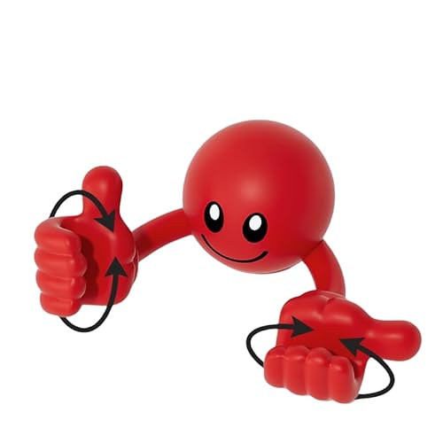 Vyloky Drehbarer Handyhalter mit Smiley-Design - 8 Farben, Universell für Smartphone/Tablet bis 10 Zoll, PVC, 360° Rotierbar (100x95x49mm) (Rot) von Vyloky