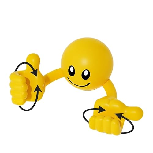 Vyloky Drehbarer Handyhalter mit Smiley-Design - 8 Farben, Universell für Smartphone/Tablet bis 10 Zoll, PVC, 360° Rotierbar (100x95x49mm) (gelb) von Vyloky