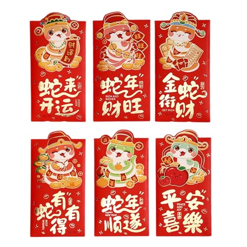 Briefumschläge, Goldfolie, Schlangenjahr, multifunktional, chinesische Tierkreiszeichen, Geldbeutel, 6 Stück Briefumschläge, Goldfolie, Schlangenjahr, multifunktional, chinesische Tierkreiszeichen, Geldbeutel, 6 Stück von Vynetra