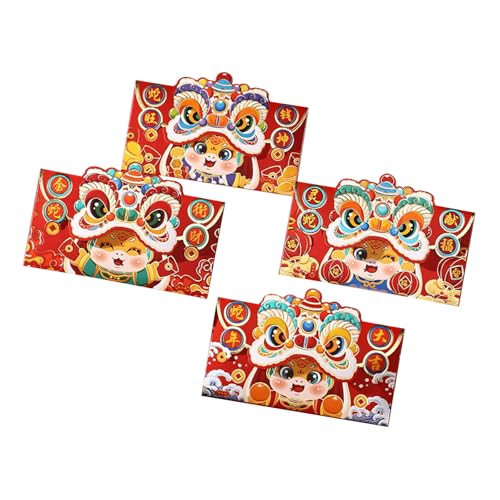 Briefumschläge für das chinesische Neujahrsfest, 2025, Schlangen-Zodiacs, 4 Stück von Vynetra