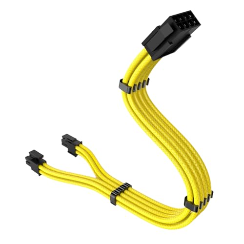 CPU-Kabel, 8-polig auf 4 + 4-polig, abnehmbares Motherboard-Stromkabel, 30 cm, farbiger Nylondraht für Mainbiards von Vynetra