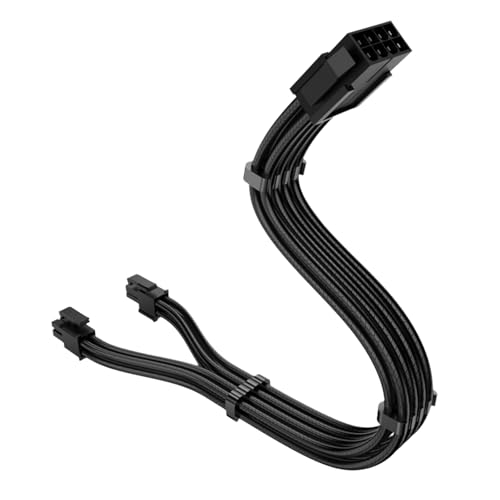 CPU-Kabel, 8-polig auf 4 + 4-polig, abnehmbares Motherboard-Stromkabel, 30 cm, farbiger Nylondraht für Mainbiards von Vynetra