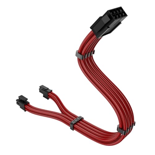 CPU-Kabel, 8-polig auf 4 + 4-polig, abnehmbares Motherboard-Stromkabel, 30 cm, farbiger Nylondraht für Mainbiards von Vynetra
