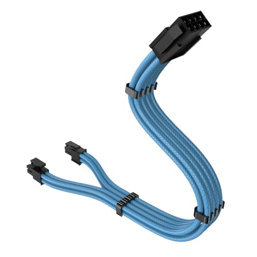 CPU-Kabel, 8-polig auf 4 + 4-polig, abnehmbares Motherboard-Stromkabel, 30 cm, farbiger Nylondraht für Mainbiards von Vynetra
