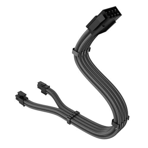 CPU-Kabel, 8-polig auf 4 + 4-polig, abnehmbares Motherboard-Stromkabel, 30 cm, farbiger Nylondraht für Mainbiards von Vynetra