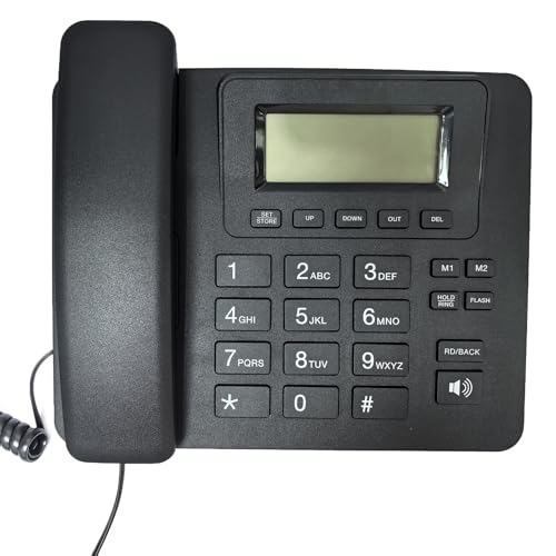 Kabelgebundenes Desktop-Telefon für Heim-Festnetztelefon mit großer Taste, Freisprecheinrichtung für Zuhause, Büro, Hotel von Vynetra