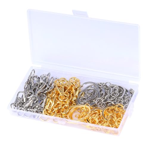 Karabinerverschlüsse, Schlüsselanhänger mit Kette, Biegeringe, Set für Rucksäcke, Handtaschen, Geldbörsen, 160 Stück Karabinerverschlüsse, Schlüsselanhänger mit Kette, Biegeringe, Set für Rucksäcke, Handtaschen, Geldbörsen, 160 Stück von Vynetra