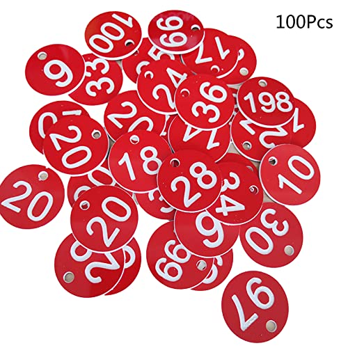 Nummernschilder, runde Nummernschilder, Tür für Schlüsselanhänger, 1–100 farbige Nummernschilder, 3,5 cm Nummernschilder, runde Nummernschilder, Tür für Schlüsselanhänger, 1–100 farbige Nummernschilder, 3,5 cm von Vynetra