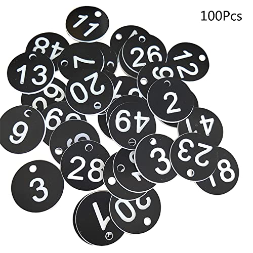 Nummernschilder, runde Nummernschilder, Tür für Schlüsselanhänger, 1–100 farbige Nummernschilder, 3,5 cm Nummernschilder, runde Nummernschilder, Tür für Schlüsselanhänger, 1–100 farbige Nummernschilder, 3,5 cm von Vynetra