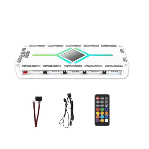 Vynetra 12 Port ARGB und 10 Port Fan Hubs Controller mit Fernbedienung 5V 3Pin für effizienten PC Aufbau Vynetra 12 Port ARGB und 10 Port Fan Hubs Controller mit Fernbedienung 5V 3Pin für effizienten PC Aufbau von Vynetra