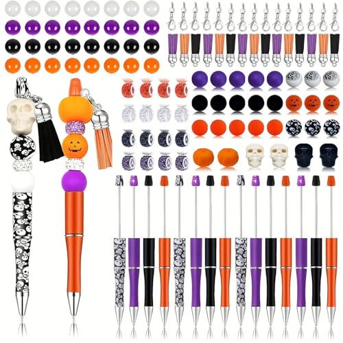 Vynetra 123-teiliges Perlen-Kugelschreiber-Set mit Bastelperlen, Karabinerverschlüssen, Quasten für Kinder, Geburtstag, Weihnachten, Halloween, Geschenk Vynetra 123-teiliges Perlen-Kugelschreiber-Set mit Bastelperlen, Karabinerverschlüssen, Quasten für Kinder, Geburtstag, Weihnachten, Halloween, Geschenk von Vynetra