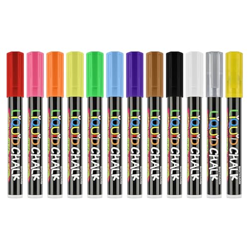 Vynetra Whiteboard-Marker, radierbar, für Schule, Whiteboard, Kreidetafel-Marker, farbige Kreidetafel-Stifte, 12 Farben Vynetra Whiteboard-Marker, radierbar, für Schule, Whiteboard, Kreidetafel-Marker, farbige Kreidetafel-Stifte, 12 Farben von Vynetra