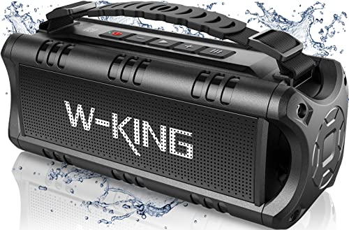 W-KING Bluetooth Lautsprecher, (60W Max) 30W Tragbarer Musikbox Bluetooth Outdoor, IPX6 Wasserdicht Bluetooth Box kabellos Lautsprecher Klein mit Satte Bässe, 24H Spielzeit, TF Karte, USB Stick, AUX W-KING Bluetooth Lautsprecher, (60W Max) 30W Tragbarer Musikbox Bluetooth Outdoor, IPX6 Wasserdicht Bluetooth Box kabellos Lautsprecher Klein mit Satte Bässe, 24H Spielzeit, TF Karte, USB Stick, AUX von W-KING
