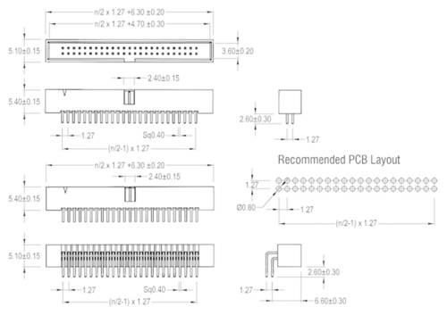 W & P Products 336-010-1-00 Stiftleiste Rastermaß: 1.27mm Polzahl Gesamt: 10 Anzahl Reihen: 2 von W & P Products