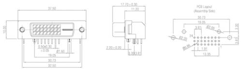 W & P Products 507-29-2-2-20 DVI-Steckverbinder Buchse, Einbau horizontal Polzahl (num): 29 Silber von W & P Products