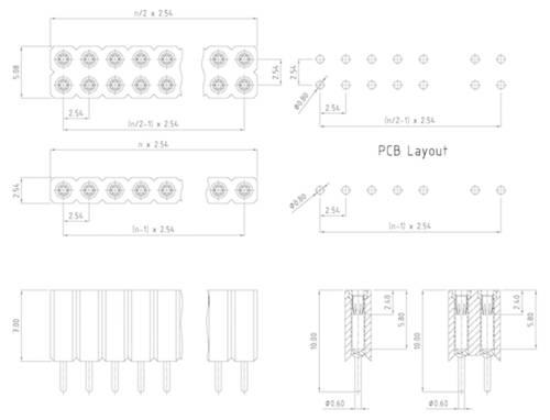 W & P Products Buchsenleiste (Präzision) Anzahl Reihen: 1 Polzahl je Reihe: 50 153-050-1-50-00 1St. von W & P Products