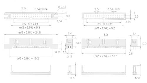 W & P Products Stiftleiste (Standard) 869 Polzahl Gesamt 10 Rastermaß: 2.54mm 369-10-10-0-60 von W & P Products