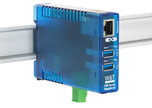 Wiesemann & Theis USB Server Megabit | Dongle Device Server | USB Over Ethernet Adapter (1x LAN, 2X USB 2.0 HighSpeed) | Hutschiene | Netzteil inkl. von W & T WWW.WuT.DE