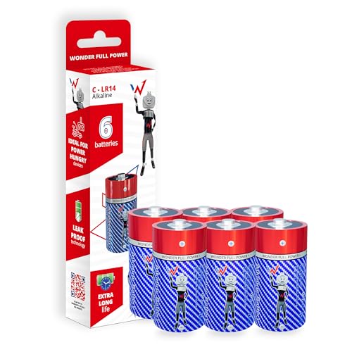 W Onder Full Energy – Alkaline C/LR14 Batterien mit Langer Lebensdauer – Packung mit 6 Batterien – ideal für Alltagsgeräte. W Onder Full Energy – Alkaline C/LR14 Batterien mit Langer Lebensdauer – Packung mit 6 Batterien – ideal für Alltagsgeräte. von W