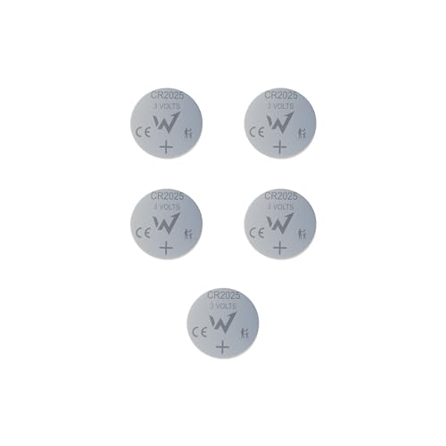 W Onder Full Energy – Knopfzellen CR2025 Lithium 3 V langlebig – Packung mit 5 Batterien – sichere Verpackung – ideal für kleine elektronische Geräte. W Onder Full Energy – Knopfzellen CR2025 Lithium 3 V langlebig – Packung mit 5 Batterien – sichere Verpackung – ideal für kleine elektronische Geräte. von W
